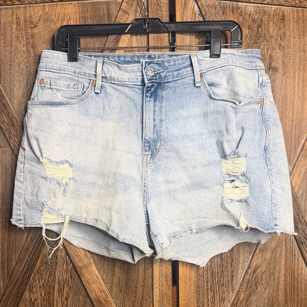 Denizen from Levi's Light Blue Distressed Denim Shorts